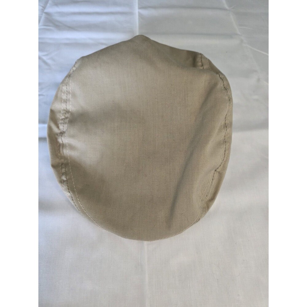 Giorgio Flat Cap Beige Solid Men's Size M Classic Style Made in Sri Lanka